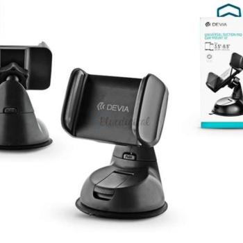 Devia univerzális műszerfalra/szélvédőre helyezhető autós tartó 3,5-6&quot; méretű készülékekhez - Devia Universal Suction Pad Car Mount V2 - fekete kép