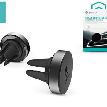 Devia univerzális szellőzőrácsba illeszthető mágneses autós tartó - Devia CircleSeries Sucker Car Mount Holder - szürke/fekete kép