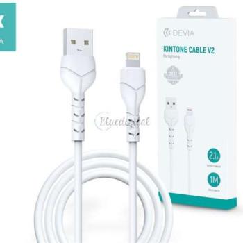 Devia USB - Lightning adat- és töltőkábel 1 m-es vezetékkel - Devia Kintone Cable V2 Series for Lightning - 5V/2.1A - fehér kép