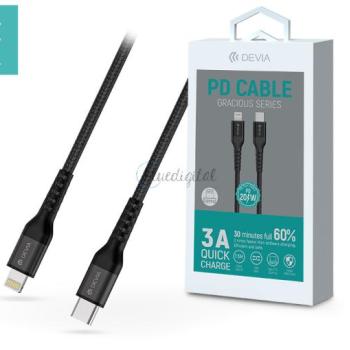 Devia USB Type-C - Lightning adat- és töltőkábel 1,5 m-es vezetékkel - Devia Gracious Series PD Cable - 20W - fekete kép
