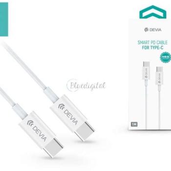 Devia USB Type-C - USB Type-C adat- és töltőkábel 1,2 m-es vezetékkel - Devia Smart PD Cable for Type-C - 60W - fehér kép