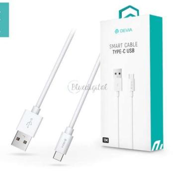 Devia USB - USB Type-C adat- és töltőkábel 1 m-es vezetékkel - Devia Smart USB Type-C 2.0 Cable - fehér kép
