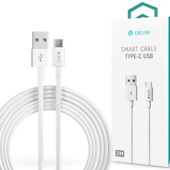 Devia USB - USB Type-C adat- és töltőkábel 2 m-es vezetékkel - Devia Smart USB Type-C 2.0 Cable - fehér kép