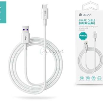 Devia USB - USB Type-C töltő- és adatkábel 1,5 m-es vezetékkel - Devia Shark Supercharge USB Type-C - 5A - fehér kép