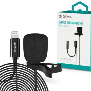Devia vezetékes influenszer mikrofon - Lightning - Devia Smart Series Wired Microphone - fekete kép