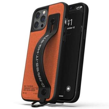 Diesel Handstrap Case Utility Twill iPhone 12/12 Pro fekete/narancssárga tok pánttal kép