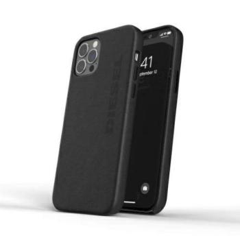 Diesel Moulded Case Prémium bőr Wrap iPhone 12 Pro Max fekete tok kép