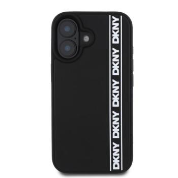 DKNY 3D Rubber Repeat Logo Line iPhone 16 tok, fekete kép