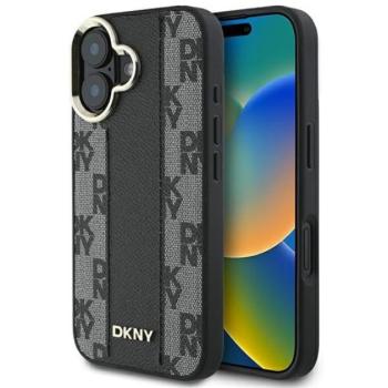 DKNY Checkered Pattern iPhone 16 Plus MagSafe hátlap tok, fekete DKHMP16MPCPVSLK kép