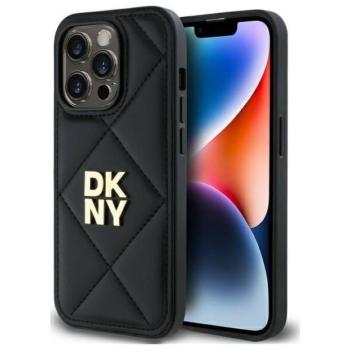DKNY DKHCP14LPQDSLK Quilted Stack Logo tok iPhone 14 Pro - fekete kép