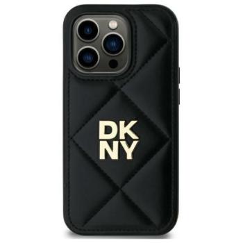 DKNY DKHCP14SPQDSLK Quilted Stack Logo tok iPhone 14 - fekete kép