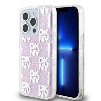 DKNY DKHCP15LLCPEPP Liquid Glitter Multilogo tok iPhone 15 Pro - rózsaszín kép
