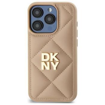 DKNY DKHCP15MPQDSLE Quilted Stack Logo tok iPhone 15 Plus - bézs kép