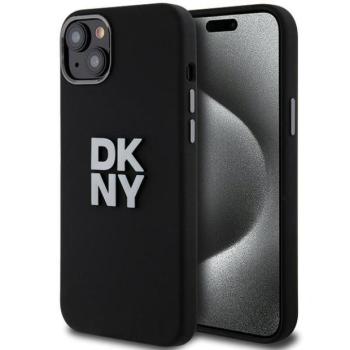 DKNY DKHCP15SSMCBSK Liquid Silicone Metal Logo tok iPhone 15 - fekete kép