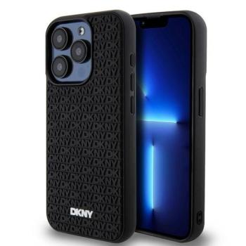 DKNY DKHCP15X3DRPWK 3D Rubber Repeat Pattern tok iPhone 15 Pro Max - fekete kép
