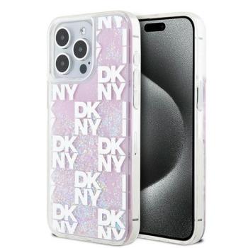 DKNY DKHCP15XLCPEPP Liquid Glitter Multilogo tok iPhone 15 Pro Max - rózsaszín kép