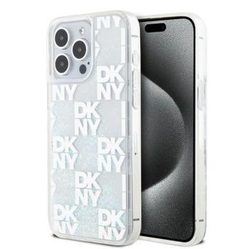 DKNY DKHCP15XLCPEPT Liquid Glitter Multilogo tok iPhone 15 Pro Max - fehér kép