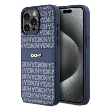 DKNY DKHCP15XPRTHSLB Leather Mono Stripe &amp; Metal Logo tok iPhone 15 Pro Max - kék kép