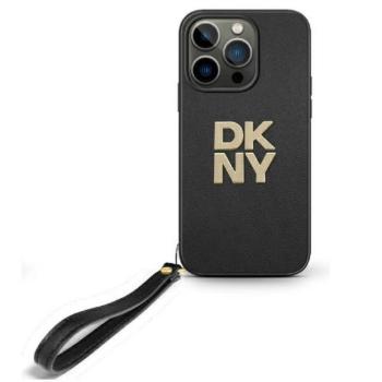 DKNY DKHCP16LPBSWSK Wrist Strap Stock Logo keménytok iPhone 16 Pro - fekete kép