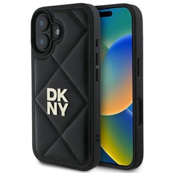 DKNY DKHCP16SPQDSLK Quilted Stack Logo tok iPhone 16 - fekete kép