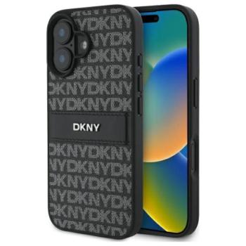 DKNY DKHCP16SPRTHSLK Texture Pattern Tonal Stripe keménytok iPhone 16 - fekete kép
