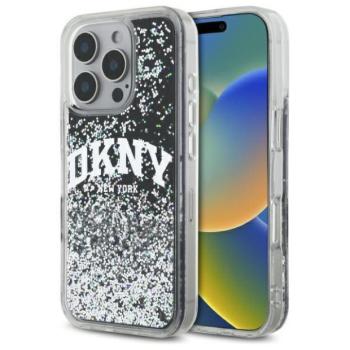 DKNY DKHCP16XLBNAEK Liquid Glitter Arch Logo keménytok iPhone 16 Pro Max - fekete kép