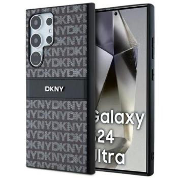 DKNY DKHCS24LPRTHSLK Leather Mono Stripe &amp; Metal Logo tok Samsung Galaxy S24 Ultra - fekete kép