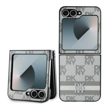 DKNY DKHCZF6PCPTSSE Chequered Pattern Printed Stripes tok Samsung Galaxy Z Flip6 F741 - bézs kép
