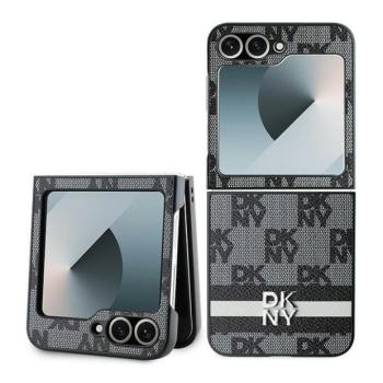 DKNY DKHCZF6PCPTSSK Chequered Pattern Printed Stripes tok Samsung Galaxy Z Flip6 F741 - fekete kép