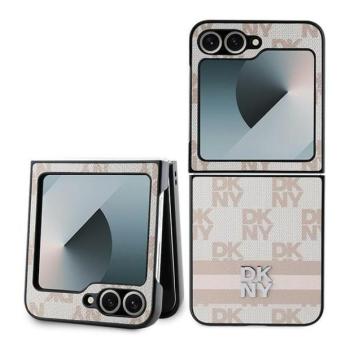 DKNY DKHCZF6PCPTSSP Chequered Pattern Printed Stripes tok Samsung Galaxy Z Flip6 F741 - rózsaszín kép