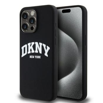 DKNY DKHMP13XSNYACH Liquid Silicone White Printed Logo MagSafe-kompatibilis tok iPhone 13 Pro Max - fekete kép
