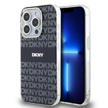 DKNY DKHMP14LHRHSEK IML Mono &amp; Stripe MagSafe-kompatibilis-tok iPhone 14 Pro - fekete kép