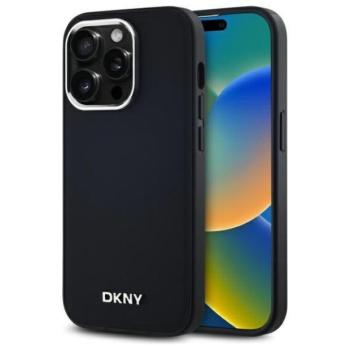 DKNY DKHMP14LPSCMCLK Plain Logo MagSafe-kompatibilis keménytok iPhone 14 Pro - fekete kép