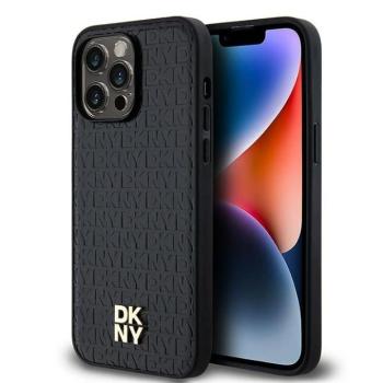 DKNY DKHMP14LPSHRPSK Leather Pattern Metal Logo MagSafe-kompatibilis tok iPhone 14 Pro - fekete kép