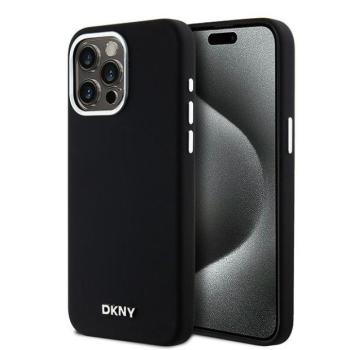 DKNY DKHMP14XSMCHLK Liquid Silicone Small Metal Logo MagSafe-kompatibilis tok iPhone 14 Pro Max - fekete kép