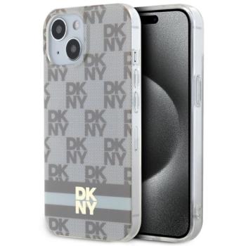 DKNY DKHMP15MHCPTSE IML Checkered Mono Pattern &amp; Printed Stripes MagSafe-kompatibilis tok iPhone 15 Plus - bézs kép