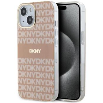 DKNY DKHMP15SHRHSEP IML Mono &amp; Stripe MagSafe-kompatibilis tok iPhone 15 - rózsaszín kép