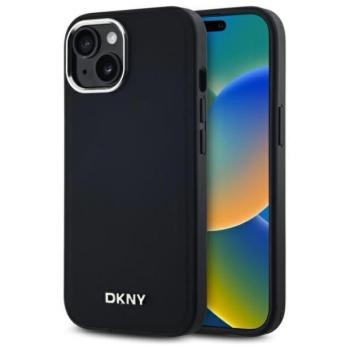 DKNY DKHMP15SPSCMCLK Plain Logo MagSafe-kompatibilis keménytok iPhone 15 - fekete kép