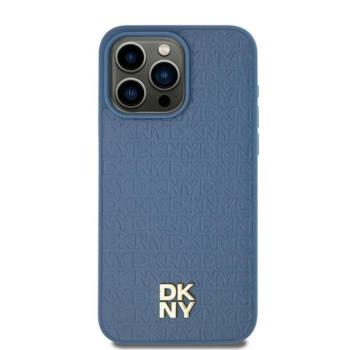 DKNY DKHMP15SPSHRPSB Leather Pattern Metal Logo MagSafe-kompatibilis tok iPhone 15 - kék kép
