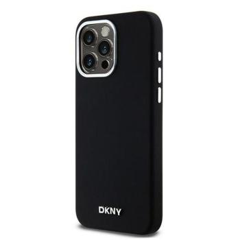 DKNY DKHMP15XSMCHLK Liquid Silicone Small Metal Logo MagSafe-kompatibilis tok iPhone 15 Pro Max - fekete kép