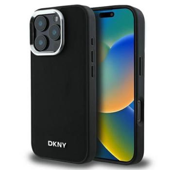 DKNY DKHMP16LPSCMCLK Plain Silver Logo MagSafe keménytok iPhone 16 Pro - fekete kép
