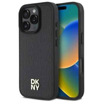 DKNY DKHMP16LPSHRPSK Repeat Pattern Stack Logo MagSafe-kompatibilis keménytok iPhone 16 Pro - fekete kép