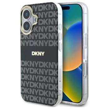 DKNY DKHMP16SHRHSEK Repeat Texture Pattern With Stripe tok iPhone 16 - fekete kép