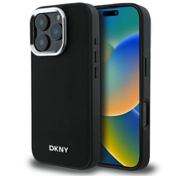 DKNY DKHMP16XPSCMCLK Plain Silver Logo MagSafe keménytok iPhone 16 Pro Max - fekete kép