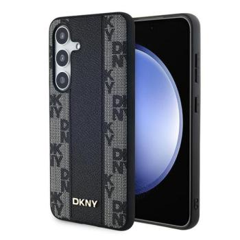DKNY DKHMS24SPCPVSLK Leather Checkered Mono Pattern MagSafe-kompatibilis tok Samsung Galaxy S24 - fekete kép