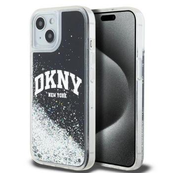 DKNY Liquid Glitter Arch Logo Apple iPhone 15 Plus / 14 Plus hátlap tok, fekete kép