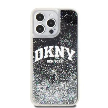 DKNY Liquid Glitter Arch Logo iPhone 12/12 Pro hátlap tok, fekete kép