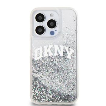 DKNY Liquid Glitter Arch Logo iPhone 14 Pro Max hátlap tok, átlátszó kép