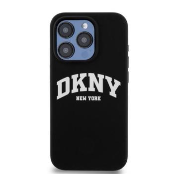 DKNY Liquid Silicone Arch Logo Apple iPhone 15 Pro Magsafe tok, fekete kép