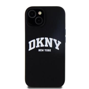 DKNY Liquid Silicone Arch Logo MagSafe iPhone 15 hátlap tok, fekete kép